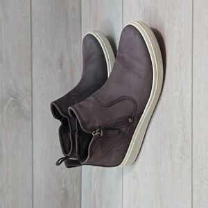 Ecco Womens Ankle Sneakers Leather Flats boots shoes sz 39/8-8.5